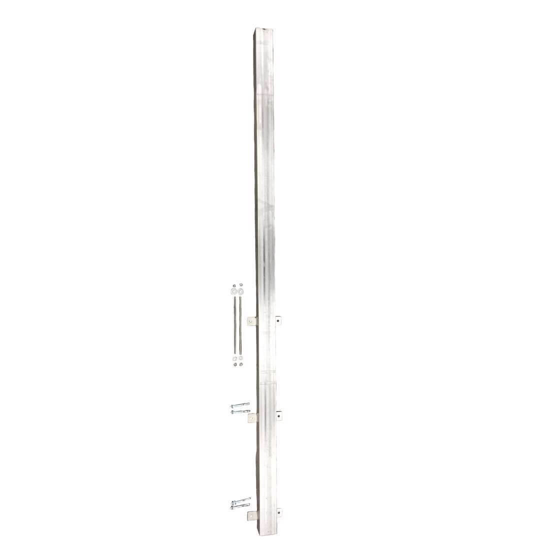 Stolpebeslag til halvvæg, rustfrit stål.
